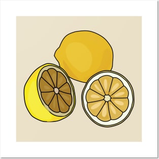 Lemon cartoon illustration Posters and Art